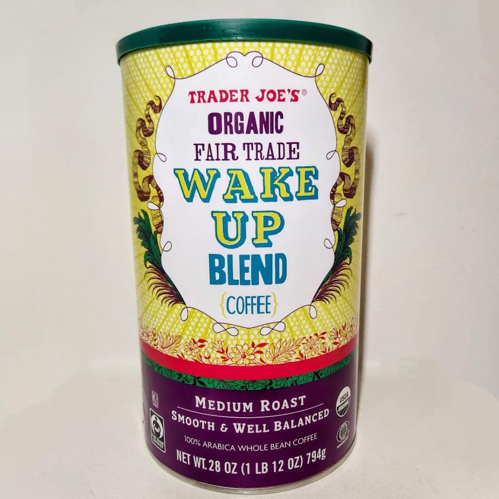 Trader Joe's Organic Fair Trade Wake Up Blend Coffee 28 oz Whole Bean Medium NEW